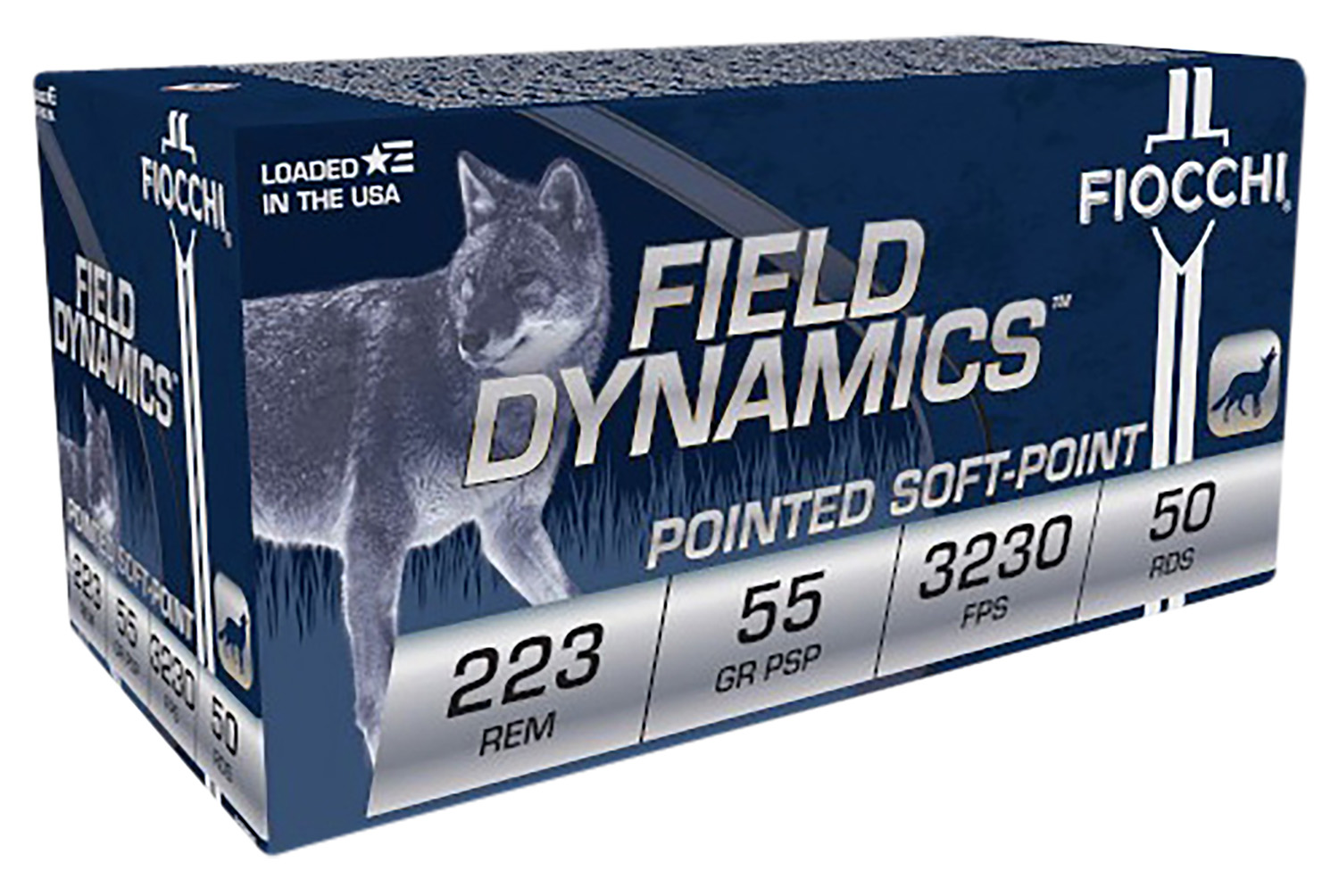 Fiocchi 223B50 Field Dynamics 223Rem 55gr Pointed Soft Point 50 Per Box/10 Case