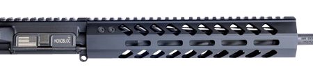 HM Defense 125MBUP556 MonoBloc Upper  223 Rem, 5.56x45mm NATO 12.50" Black Cerakote Barrel, 7075-T6 Aluminum Black Anodized Receiver, 10.37" M-LOK Free-Float Handguard for AR-15 Pistol