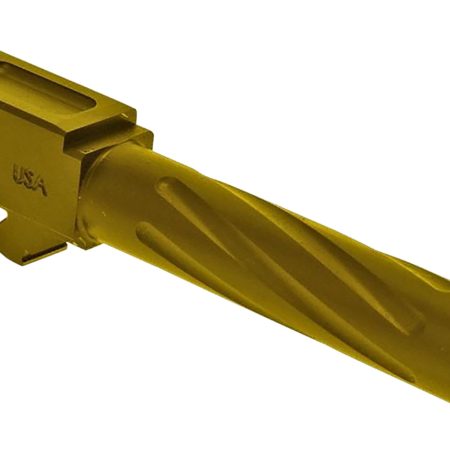 Rival Arms RA20G201E Precision V1 Match Grade 9mm Luger Compatible w/Glock 19 Gen3-4, 4.02" Fluted Gold PVD Stainless Steel