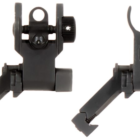 Aim Sports MT45FS AR Low Profile 45 Degree Flip-Up Sight Set  Black Anodized 45 Degree Low Profile for AR-15