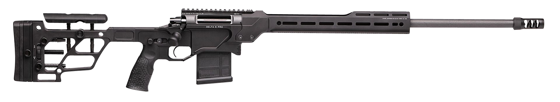 Daniel Defense 4215910593 Delta 5 Pro 6.5 Creedmoor 24" 10+1 Black Cerakote Black Adjustable w/Adjustable Cheek Piece & LOP Stock Black Polymer Grip Right Hand