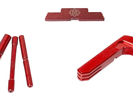 Cross Armory CRG4OKRD 3 Piece Kit  Extended Compatible w/Glock Gen4 Red Anodized Steel/Aluminum Pistol