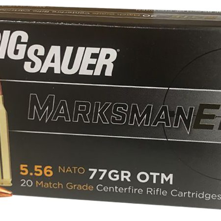 Sig Sauer E556M420 Marksman  5.56x45mm NATO 77 gr Open Tip Match 20 Per Box/ 10 Case