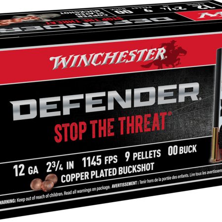 Winchester Ammo SB1200PD Defender  12Gauge 2.75" 9Pellets Copper Plated 00Buck Shot 10 Per Box/10 Case