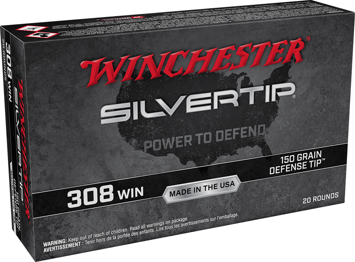 Winchester Ammo W308ST Silvertip 308Win 150gr Defense Tip 20 Per Box/10 Case