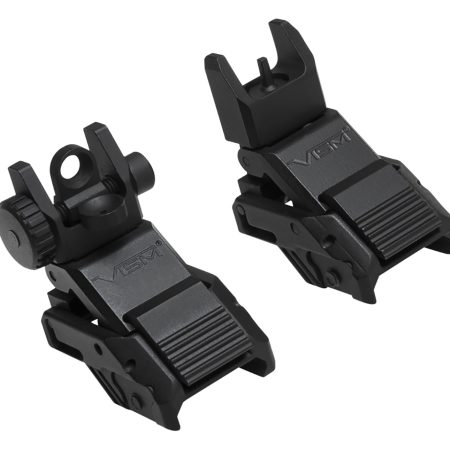 NcStar VMARFLC Pro Series Flip Up Front and Rear Sights  Black Flip Up for AR-Platform