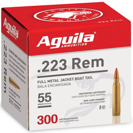 Aguila 1E223108 Target & Range Rifle 223Rem 55gr Full Metal Jacket 300 Per Box/4 Case