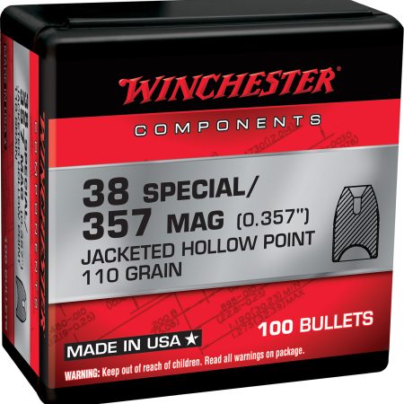 Winchester Ammo WB38HP110X Centerfire Handgun Reloading 38Special 110gr Jacketed Hollow Point 100 Per Box/10 Case