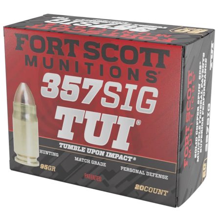 Fort Scott Munitions 357SIG095SCV Tumble Upon Impact (TUI)  357Sig 95gr Solid Copper Spun 20 Per Box/25 Case