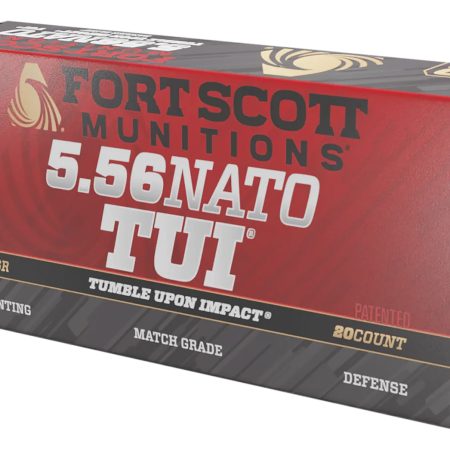 Fort Scott Munitions 556055SCV Tumble Upon Impact (TUI)  5.56x45mmNATO 55gr Solid Copper Spun 20 Per Box/25 Case