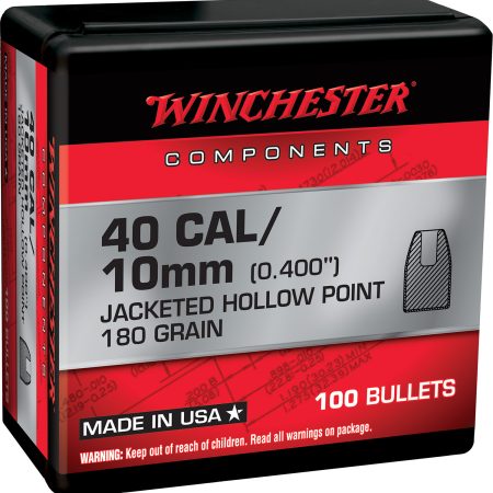 Winchester Ammo WB40HP180X Centerfire Handgun Reloading 40S&W 180gr Jacketed Hollow Point 100 Per Box/10 Case