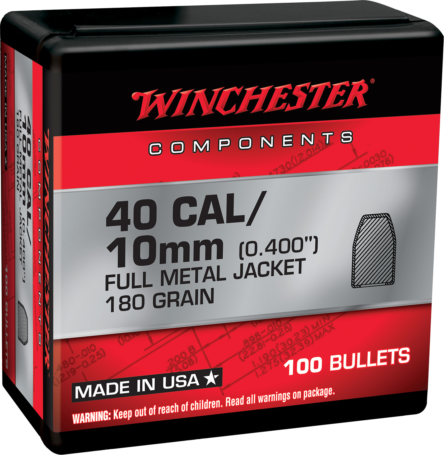Winchester Ammo WB45HP230D Centerfire Handgun Reloading 45Cal 230gr Jacketed Hollow Point 500 Per Box/3 Case