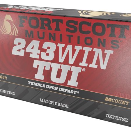 Fort Scott Munitions 243080SCV Tumble Upon Impact (TUI) Rifle 243Win 80gr Solid Copper Spun 20 Per Box/10 Case