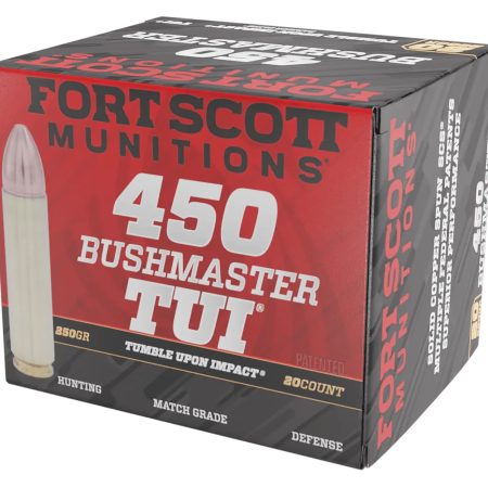 Fort Scott Munitions 450BM250SCV Tumble Upon Impact (TUI) Rifle 450Bushmaster 250gr Solid Copper Spun 20 Per Box/10 Case