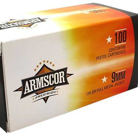 Armscor 50444 Precision Value Pack 9mmLuger 115gr Full Metal Jacket 100 Per Box/12 Case