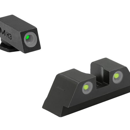 Meprolight USA 102223201 Tru-Dot  Green Tritium White Outline Front Sight-Yellow Tritium White Outline Rear Sight Glock 10 MM/.45ACP