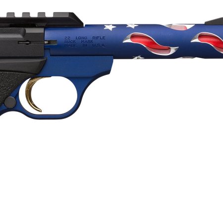 Browning 051572490 Buck Mark Plus SR 22 LR 5.87" Vision MB 10+1 Blue Anodized Matte Black Aluminum Slide Black Ultragrip FX Grip (Americana Themed)