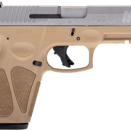 Taurus 1G3B949T15 G3  Full Size Frame 9mm Luger 15+1 4" Matte Stainless Steel Barrel, Matte Serrated Stainless Steel Slide, Tan Polymer Frame w/Picatinny Rail, Tan Polymer Grip, Right Hand