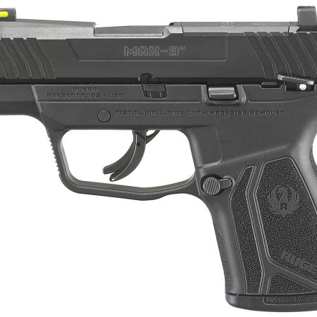 Ruger 3501 Max-9  9mm Luger 10+1 3.20" Black Oxide Alloy Steel Barrel, Black Oxide Optic Ready/Serrated Steel Slide, Black Polymer Frame, Black Polymer Grip, Right Hand