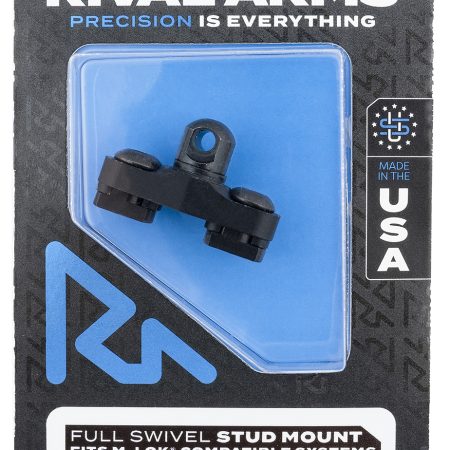 Rival Arms RA-RA92M1B Full Swivel Stud Mount  Black 6061-T6 Aluminum with Black Anodized 12L14 Steel Stud for M-LOK Mount System