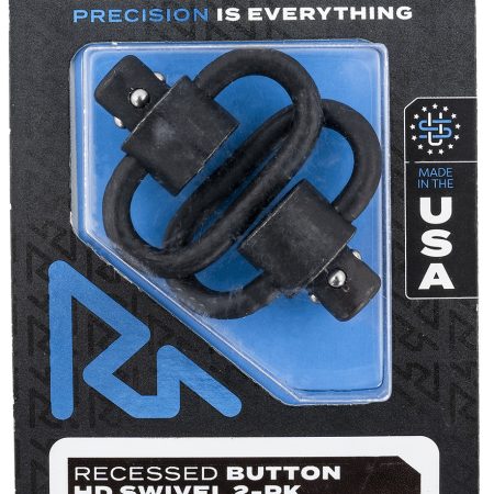 Rival Arms RA-RA92S2A HD Swivel Set  Black Manganese Phosphate Steel with 1.5" Loops & Recessed Button