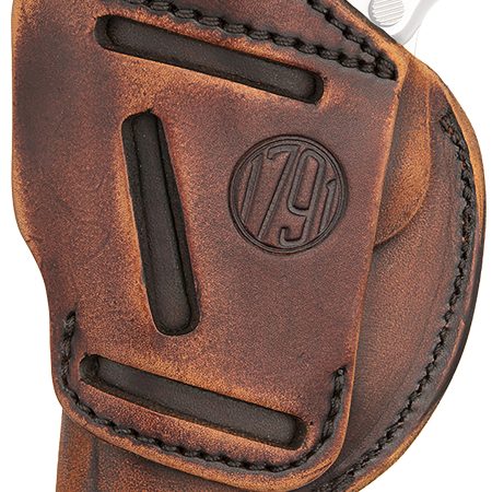 1791 Gunleather 4WH1VTGR 4-Way  IWB/OWB Size 01 Vintage Leather Belt Clip Fits 1911 3-4" Right Hand