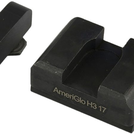 AmeriGlo GL611 Optic Compatible Sight Set for Glock  XL Tall Green Tritium LumiGreen Outline Front Sight-Black Rear Sight