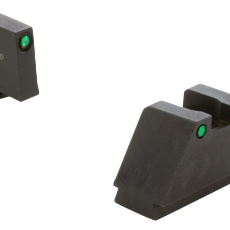 AmeriGlo GL815 Optic Compatible Sight Set for Glock  3XL Tall Green Tritium Black Outline Front Sight-Green Tritium Black Outline Rear Sight