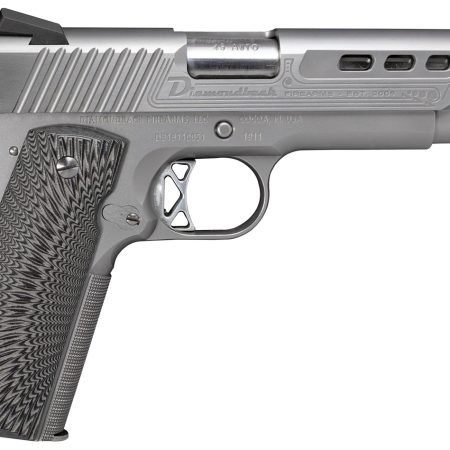 Diamondback DB1911SS 1911 Limited Edition 45 ACP 8+1 5" Stainless Match Grade Barrel, Ported/Serrated Stainless Steel Slide & Frame w/Beavertail, Black G10 Grip