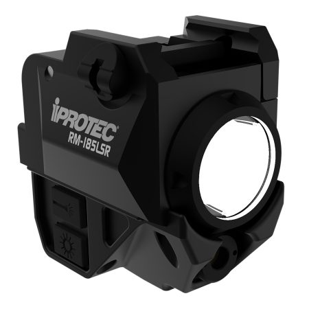 iProtec IPRSPS0003 RM185LSR Rail-Mount Firearm Light with Red Laser  Black 185 Lumen White Light