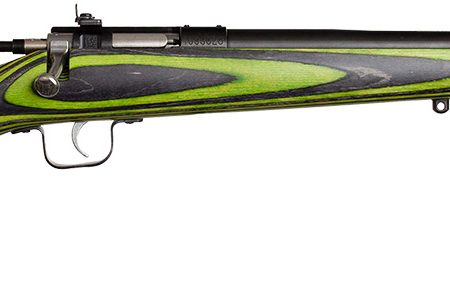 Crickett KSA2231 Youth  22 LR 1rd 16.12" Blued Barrel & Receiver, Fixed Front/Adjustable Rear Peep Sights, Green/Black Laminate Stock w/11.5" LOP, Rebounding Firing Pin Safety