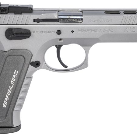 SAR USA K12STSPX K12 Sport X 9mm Luger 17+1 4.70" Stainless Target Crown Barrel, Matte Stainless Steel Ported/Serrated Slide, Matte Stainless Steel Frame w/Beavertail, Gray Polymer Grip, Right Hand
