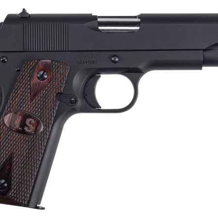 Auto-Ordnance 1911BKOCW 1911 A1 Commander 45 ACP 9+1 4.25" Matte Black Serrated  Carbon Steel Slide Matte Black Matte Black Carbon Steel Checkered Wood w/Integrated US Logo Grips Right Hand