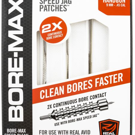 Real Avid AVBMPATCH4L Bore-Max Speed Jag Patches Refill 9mm/45 Cal Handgun 4"L Synthetic 250 Per Box