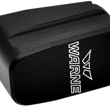 Warne MEG432BLK Magazine Extension  made of 6061-T6 Aluminum with Hardcoat Anodized Black Finish for Glock 43 Magazines (Adds 2rds)