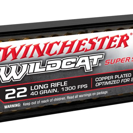 Winchester Ammo WW22LRSSD Wildcat Super Speed 22LR 40gr Copper Plated DynaPoint 100 Per Box/20 Case