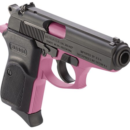 Bersa T380PNK8 Thunder  Micro-Compact Frame 380 ACP 8+1 3.50" Pink Cerakote Steel Barrel, Matte Black Serrated Steel Slide, Pink Cerakote Aluminum Frame