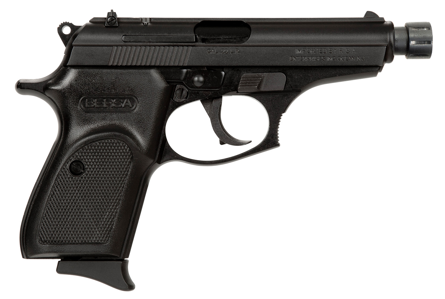 Bersa T22MX Thunder Micro-Compact Frame 22 LR 10+1, 3.50" Black Steel Threaded Barrel, Matte Black Serrated Slide & Aluminum Frame w/Beavertail