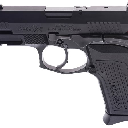 Bersa TPR9CMX TPRCX  Compact Frame 9mm Luger 13+1, 4.10" Black Steel Threaded Barrel, Matte Black Serrated Steel Slide & Aluminum Frame w/Beavertail, Ambidextrous
