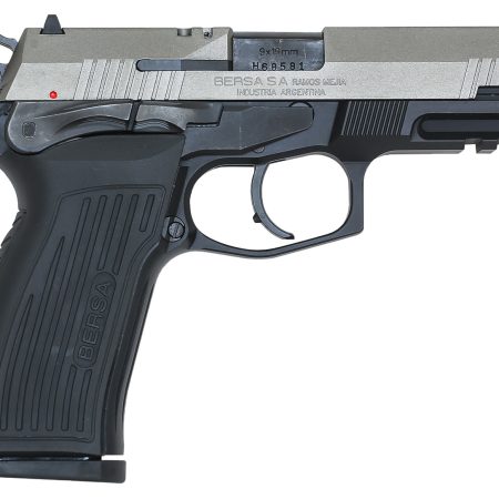 Bersa TPR9DT TPR  Full Size Frame 9mm Luger 17+1, 4.30" Black Steel Barrel, Nickel Cerakote Serrated Steel Slide, Matte Black Aluminum Frame w/Picatinny Rail, Ambidextrous