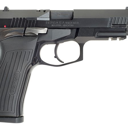 Bersa TPR9MX TPRX  Full Size Frame 9mm Luger 17+1, 4.25" Black Steel Threaded Barrel, Matte Black Serrated Steel Slide & Aluminum Frame w/Picatinny Rail, Ambidextrous