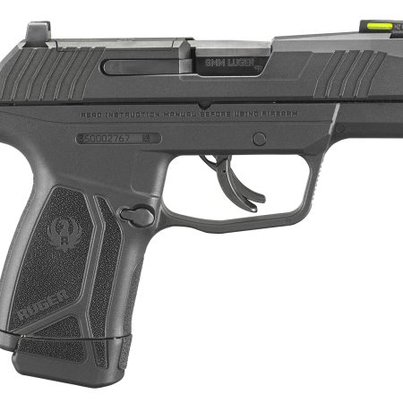 Ruger 3502 Max-9  9mm Luger 10+1 3.20" Black Nitride Alloy Steel Barrel, Black Oxide Optic Ready/Serrated Steel Slide, Black Polymer Frame Black Hogue HandALL Rubber Grip, Right Hand