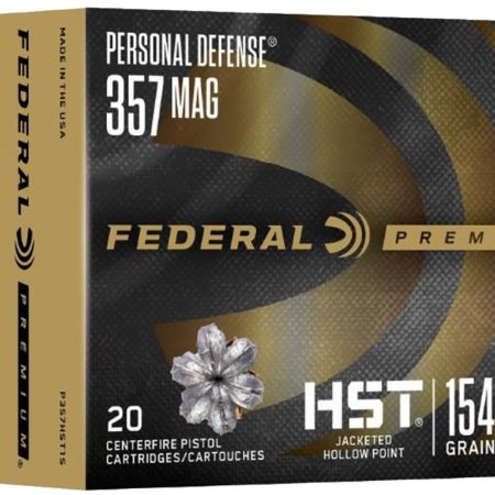 Federal P357HST1S Premium Personal Defense 357Mag 154gr HST Jacketed Hollow Point 20 Per Box/10 Case