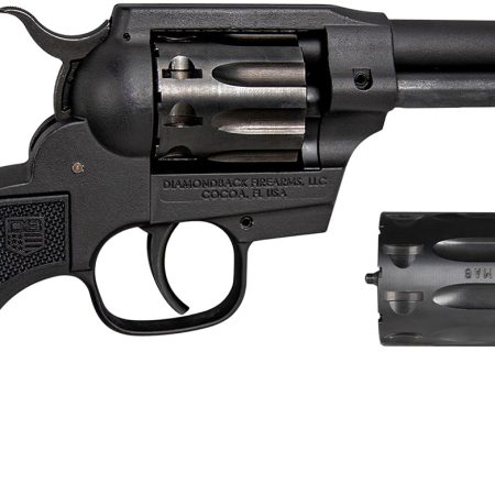 Diamondback DB0500A001 Sidekick  22 LR/22 WMR 9 Shot, 4.50" Black Cerakote Steel Barrel & Cylinder, Black Cerakote Zinc Alloy Frame Black Checkered Grips, Hammer Safety, Exposed Hammer