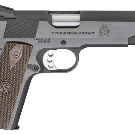 Springfield Armory PX9420 1911 Garrison 45 ACP 7+1, 5" Stainless Match Grade Steel Barrel, Salt Blued Serrated Carbon Steel Slide, Blued Steel Frame w/Beavertail, Thin-Line Wood Grip
