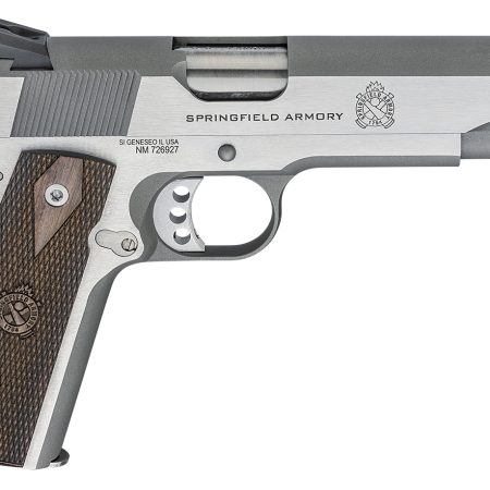 Springfield Armory PX9420S 1911 Garrison 45 ACP 7+1 5" Stainless Match Grade Steel Barrel, Serrated Stainless Steel Slide, Stainless Steel Frame w/Beavertail, Thin-Line Wood Grip