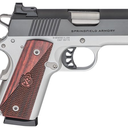 Springfield Armory PX9123L 1911 Ronin EMP 9mm Luger 9+1 3" Stainless Match Grade Bull Steel Barrel, Blued Serrated Carbon Steel Slide, Satin Cerakote Aluminum Frame w/Beavertail, Textured Wood Grip