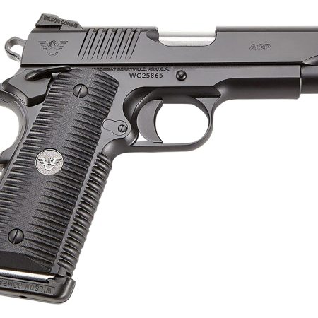 Wilson Combat ACPFS45A ACP Full-Size SAO 45 ACP 5" 8+1 Black Armor-Tuff Carbon Steel Frame/Slide Black G10 Eagle Claw Grips Ambi Thumb Safety