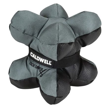 Caldwell 1102666 Tack Driver X Mini with Gray & Black Finish, Rubber Bottom, Plastic Pellet Filled, weighs 1.50 lbs & 5.50" W x 5.50" H x 5.50" D Dimensions