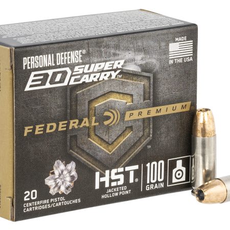 Federal P30HST1S Premium Personal Defense 30Super Carry 100gr HST Jacketed Hollow Point 20 Per Box/10 Case